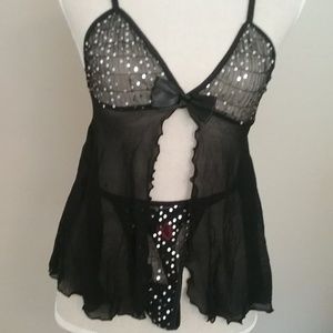 Coquette Babydoll Sleep Set, Gown & Thong, NWOT, S